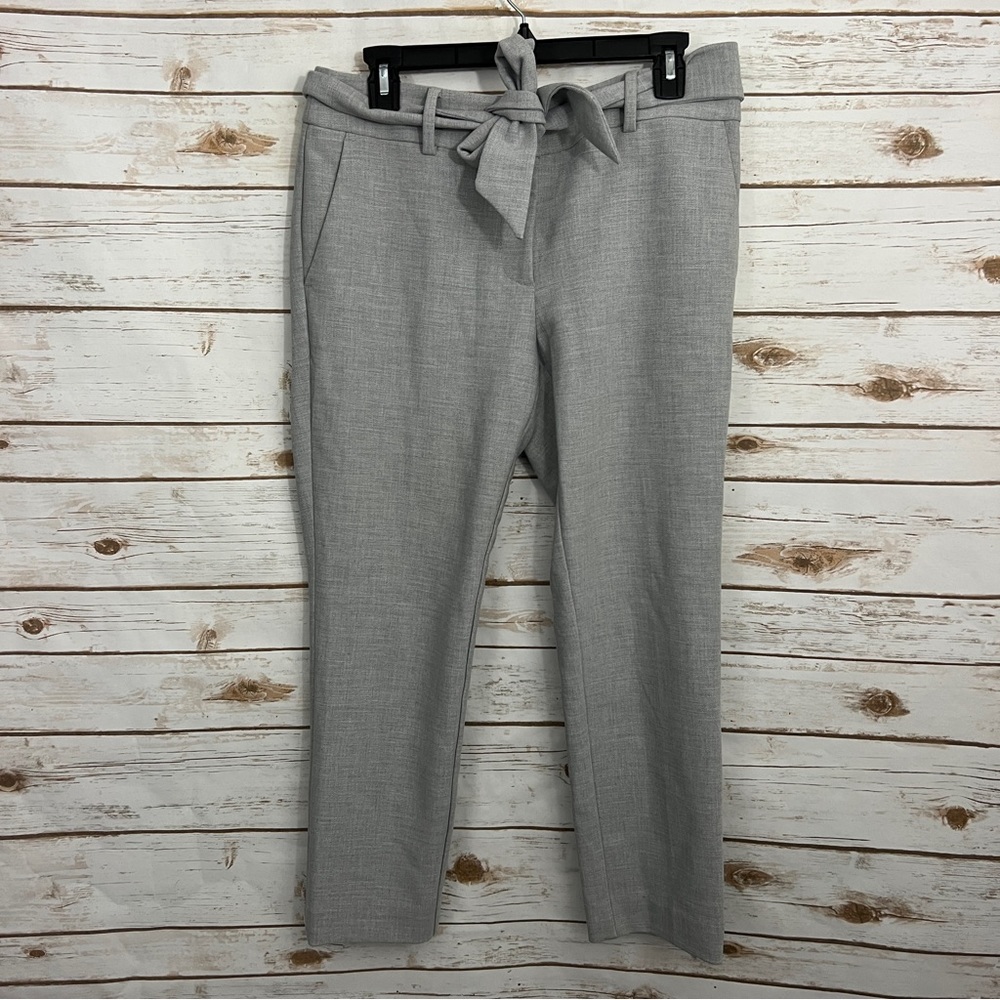 Loft Gray Tie Waist Marisa Career Pants Straight Leg